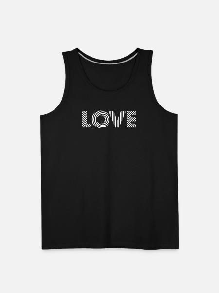 Love Square – Romantic Text Art - Men's Premium Tank - black
