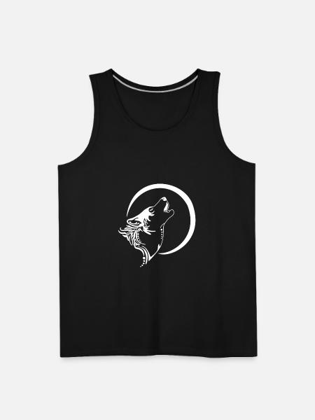 Wolf Howl Tribal - Men's Premium Tank - black