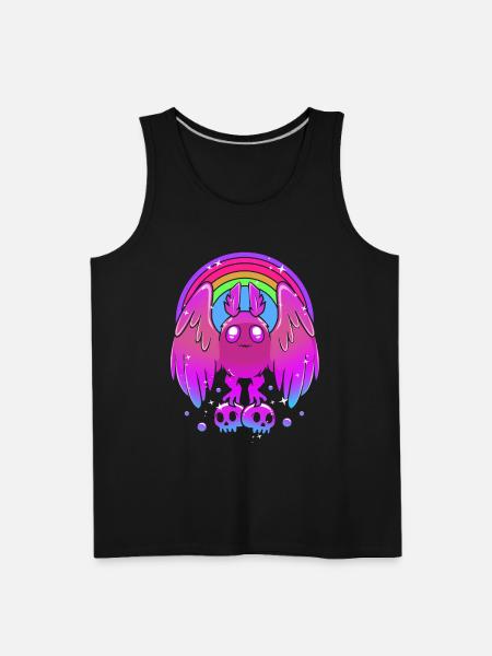 Pastel Gothic Rainbow Mothman - Men's Premium Tank - black