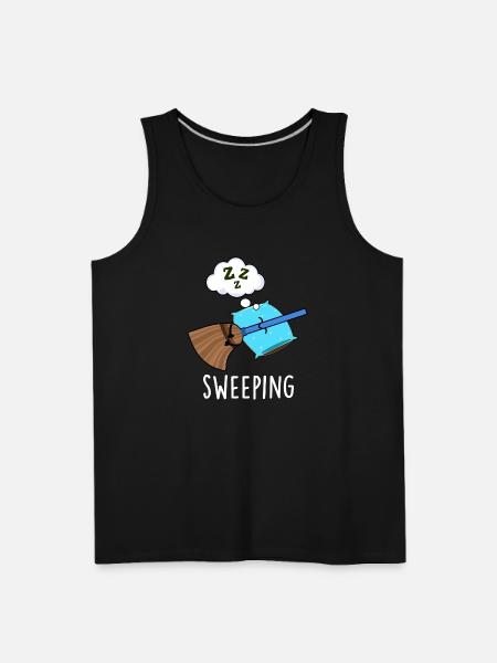 Sweeping Funny Sleeping Broom - Men's Premium Tank - black