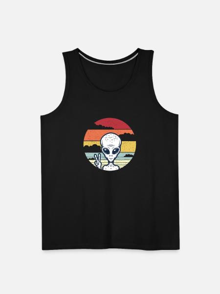 Alien Selfie Peace - Men's Premium Tank - black