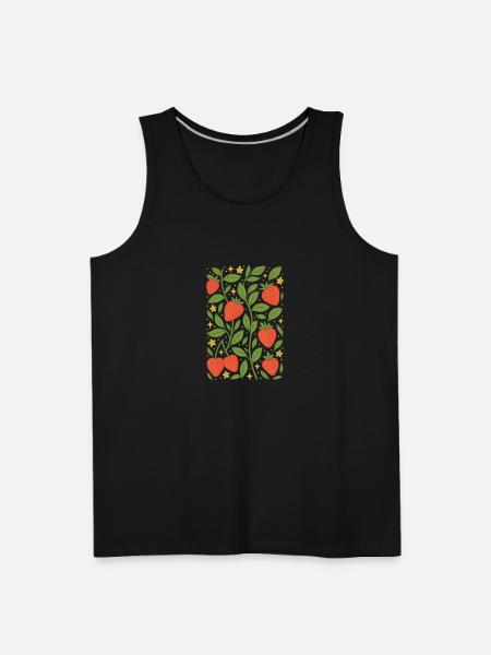 Strawberry Garden Pattern - Men's Premium Tank - black