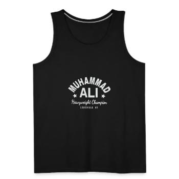 Muhammad Ali Cassius Clay T Shirt Boxing Gym Worko - Men's Premium Tank - black - Front