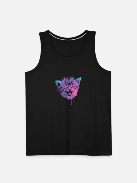 Neon Cat Splash - Men's Premium Tank - black