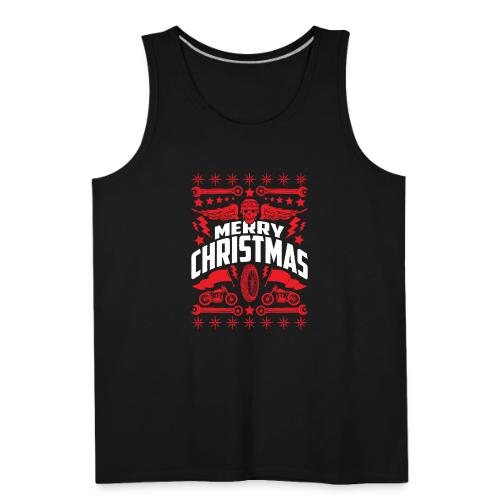 Biker Ugly Christmas Sweater - Men's Premium Tank