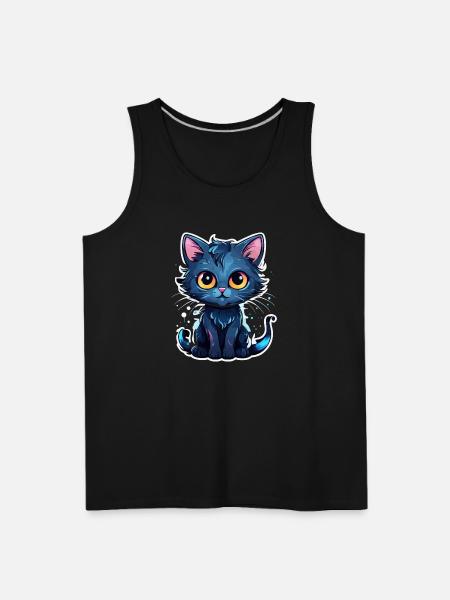 blue cat - Men's Premium Tank - black
