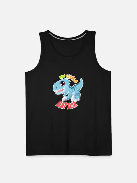 BABY BLUE RAPTOR - Men's Premium Tank - black