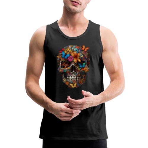 Skull and Butterflies - Stupid Tee - Men's Premium Tank