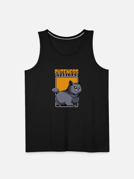 Overload Cute Kawaii Cat - Men's Premium Tank - black