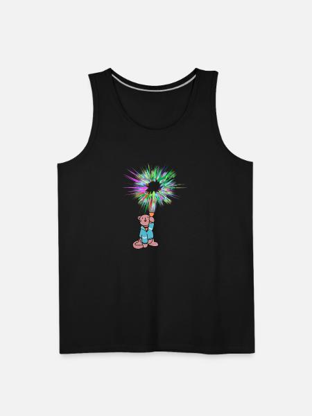 Cat with flashlight - Men's Premium Tank - black