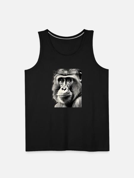 Chimp in Charcoal 3 - Men's Premium Tank - black
