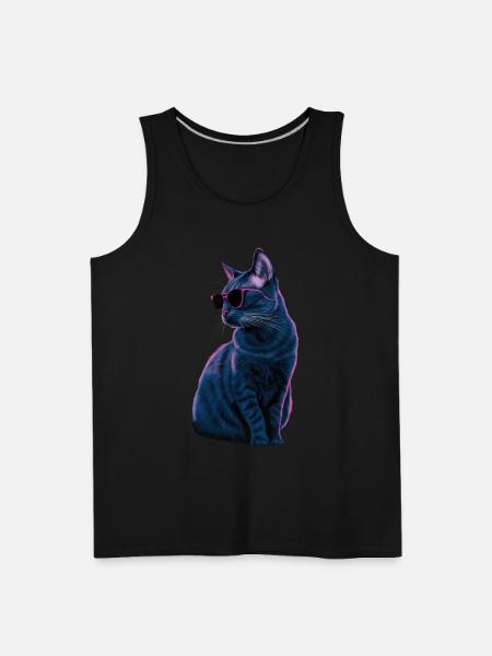 Russian Blue Cat Sunglasses - Men's Premium Tank - black
