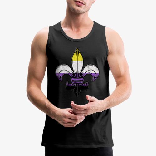 Nonbinary Pride Flag Fleur de Lis TShirt - Men's Premium Tank
