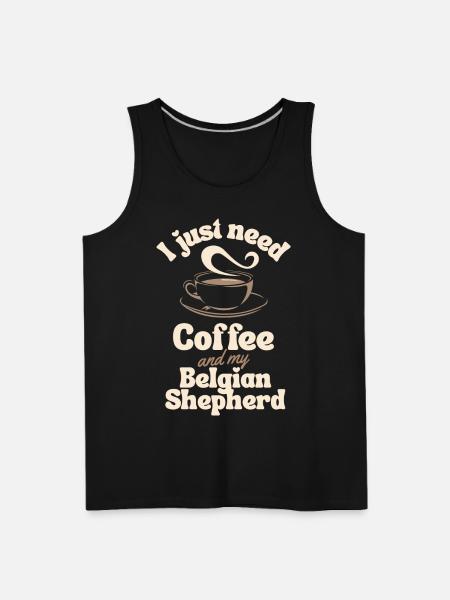 Coffee Belgian-shepherd lover - Men's Premium Tank - black