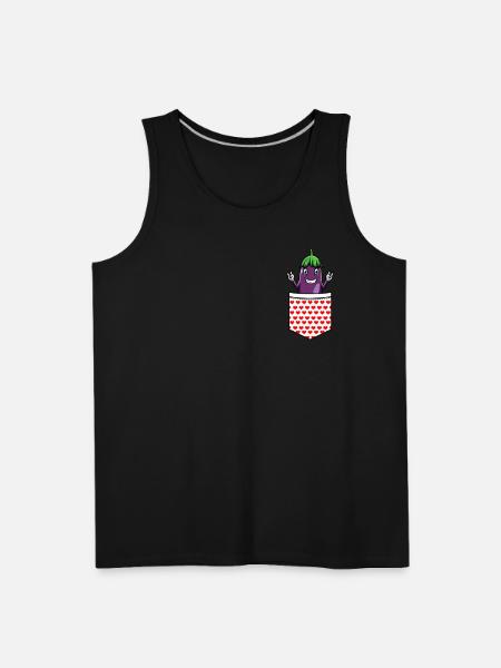 Eggplant Fruit Vegetable Vegetarian - Men's Premium Tank - black