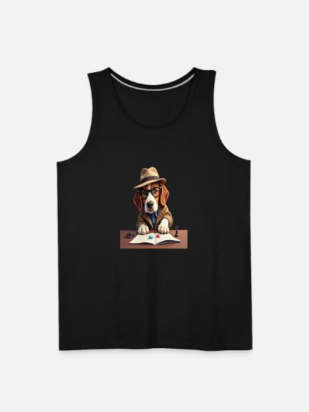 Sock Mystery Detective Dog - Men's Premium Tank - black