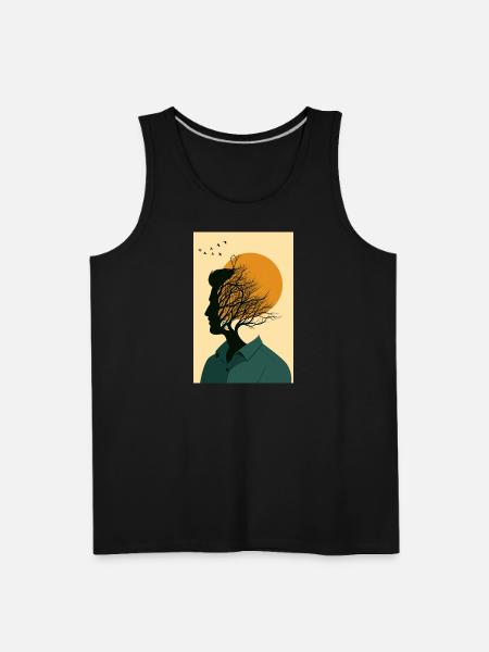 Sunlit Mindscape Silhouette - Men's Premium Tank - black