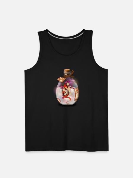 Anime Girl in Sake - Men's Premium Tank - black