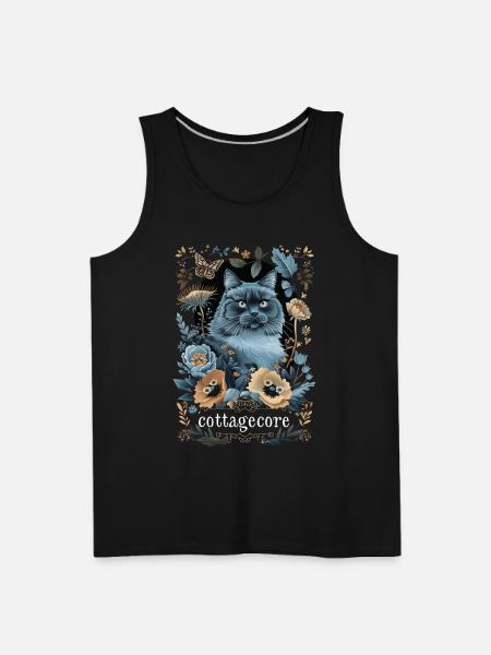 Russian Blue Cat - Men's Premium Tank - black