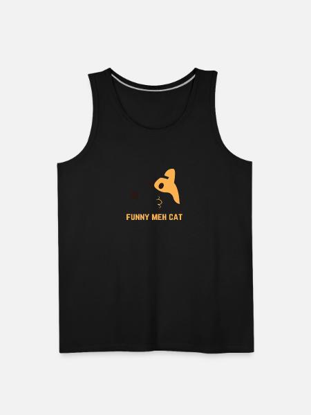 Funny Meh Cat Birthday - Men's Premium Tank - black