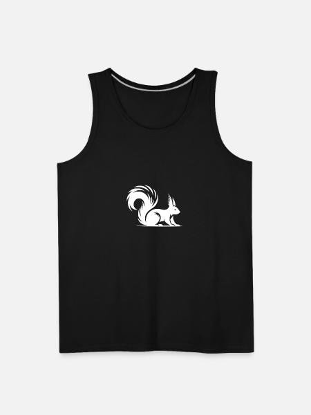 Squirrel Tattoo Style Drawing - Men's Premium Tank - black