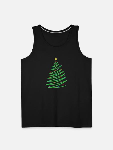 One Line Christmas Xmas - Men's Premium Tank - black