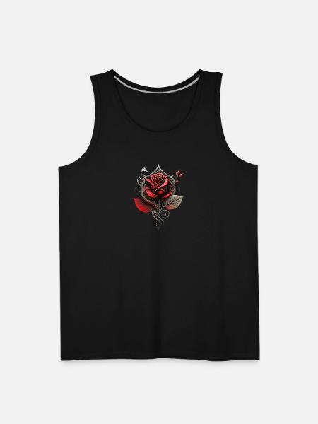 Red rose - Men's Premium Tank - black