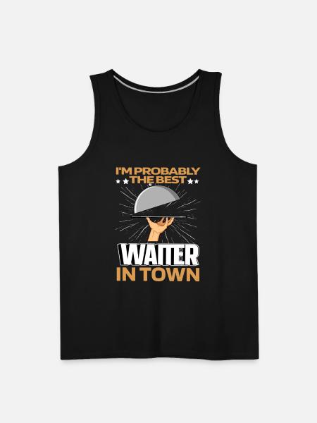 Waiter Waitress Funny - Men's Premium Tank - black
