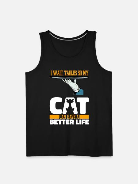 Waiter Waitress Cat - Men's Premium Tank - black
