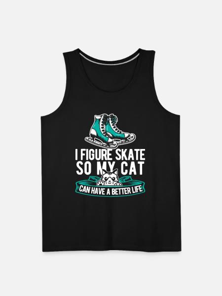 Figure Skating Cat - Men's Premium Tank - black