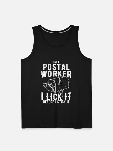 Funny Postal Worker Rude Mailman Postman Gift - Men's Premium Tank - black