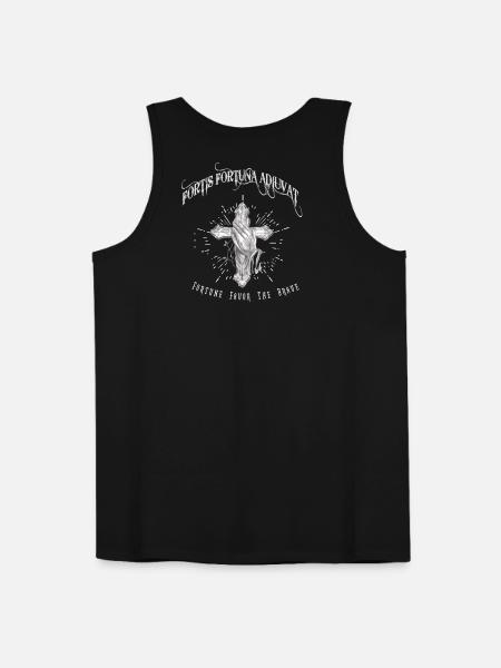 Fortis Fortuna Adiuvat - Cross and Hand Tattoo - Men's Premium Tank - black
