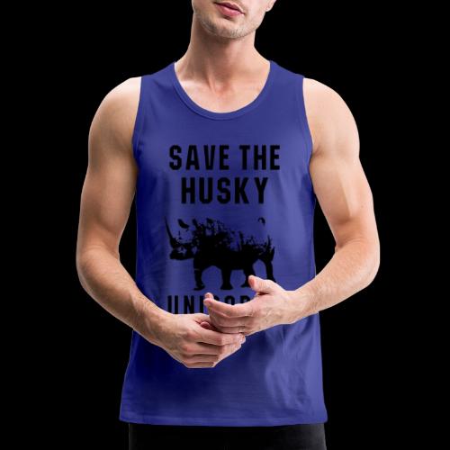 Save the Husky Unicorns | Funny Rhino - Men's Premium Tank