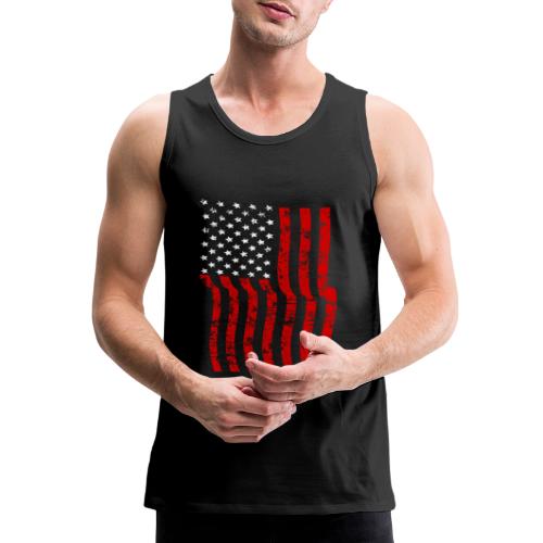 Vintage Waving USA Flag Patriotic T-Shirts Design - Men's Premium Tank
