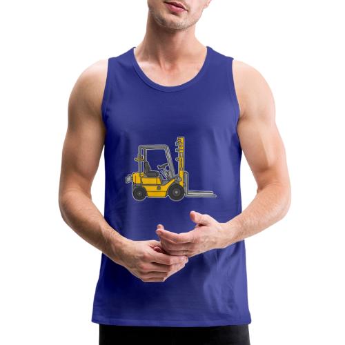 Yellow Fork-lift truck, stacker truck - Men's Premium Tank