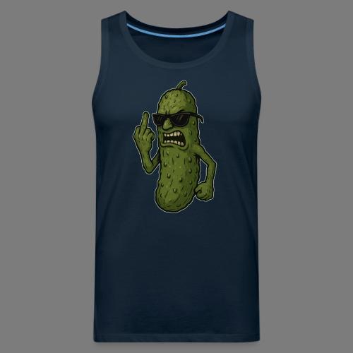 Angry Pickle Flipping the Bird - Men's Premium Tank