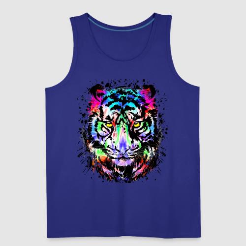 Color Splash Tiger Head - Colorful Tiger Face - Men's Premium Tank