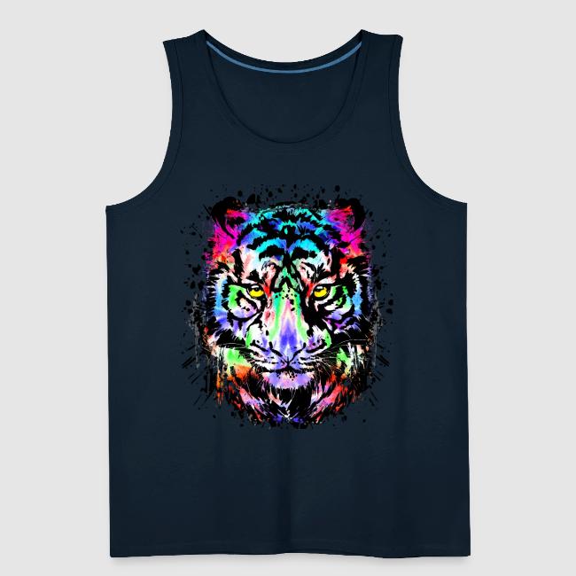 Color Splash Tiger Head - Colorful Tiger Face