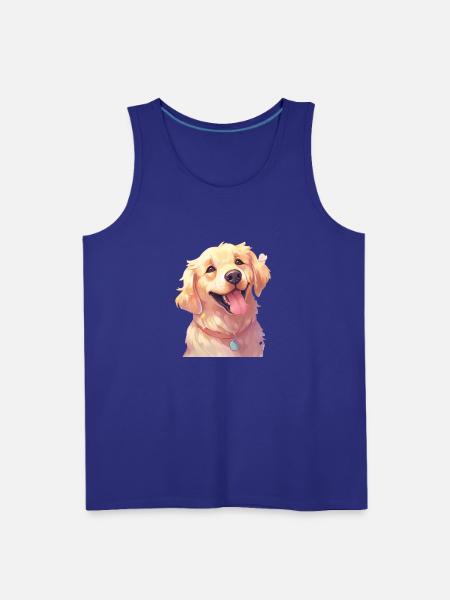 Golden Retriever Art - Men's Premium Tank - royal blue