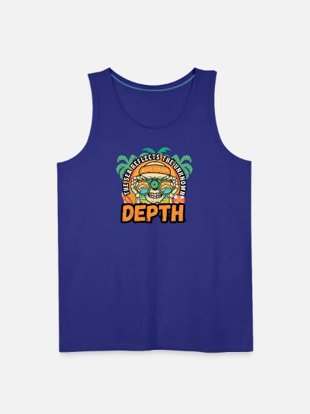 Depth Wave Seeker Skull - Men's Premium Tank - royal blue