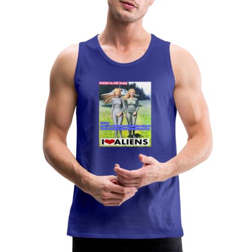 TshirtHotAliens with Back Crew Logo of PINKY - Men's Premium Tank