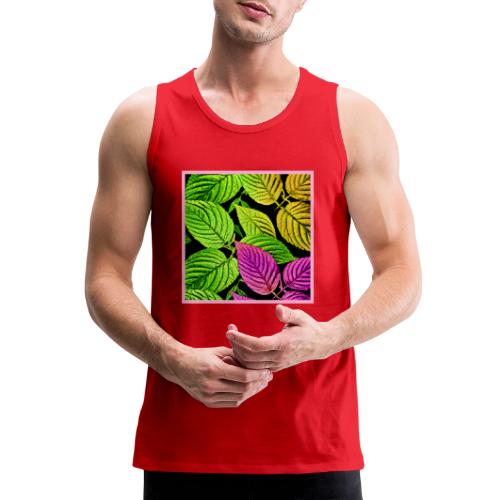 Stunning Neon Leaves Pattern - Men's Premium Tank