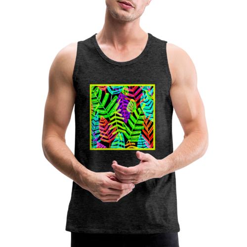 Glowing Leaf Pattern Design - Men's Premium Tank