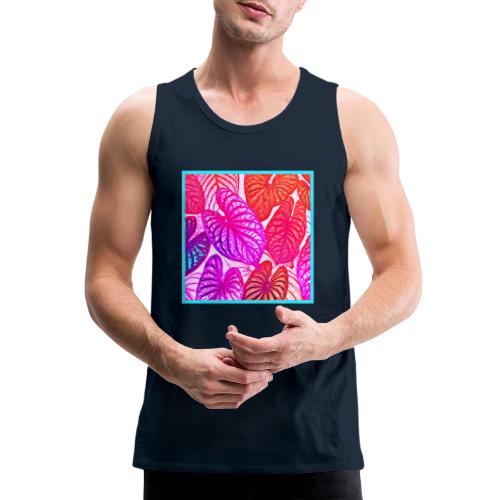 Color Burst Leaves Neon Elegance - Men's Premium Tank