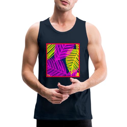 Neon Leaf Delight Chromatic Art - Men's Premium Tank