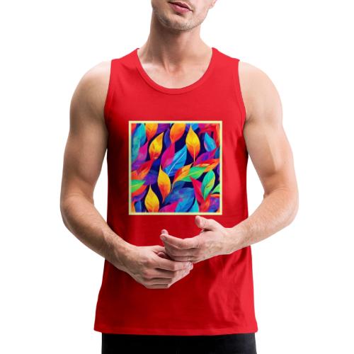 Vibrant Autumn Leaves Abstract Art - Men's Premium Tank