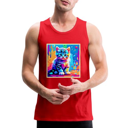 Colorful Kitten Design - Men's Premium Tank