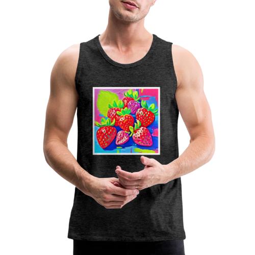 Pop Art Strawberries - Men's Premium Tank