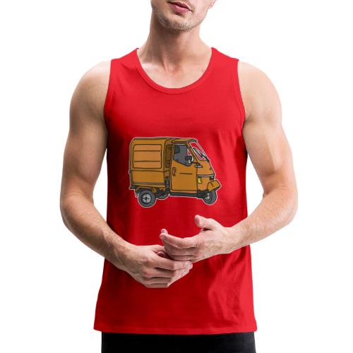 Orange tricycle transporter, old three-wheeled van - Men's Premium Tank