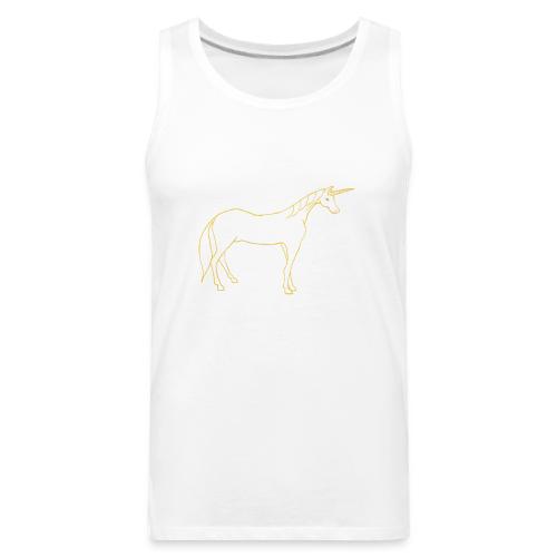 unicorn gold outline - Men's Premium Tank